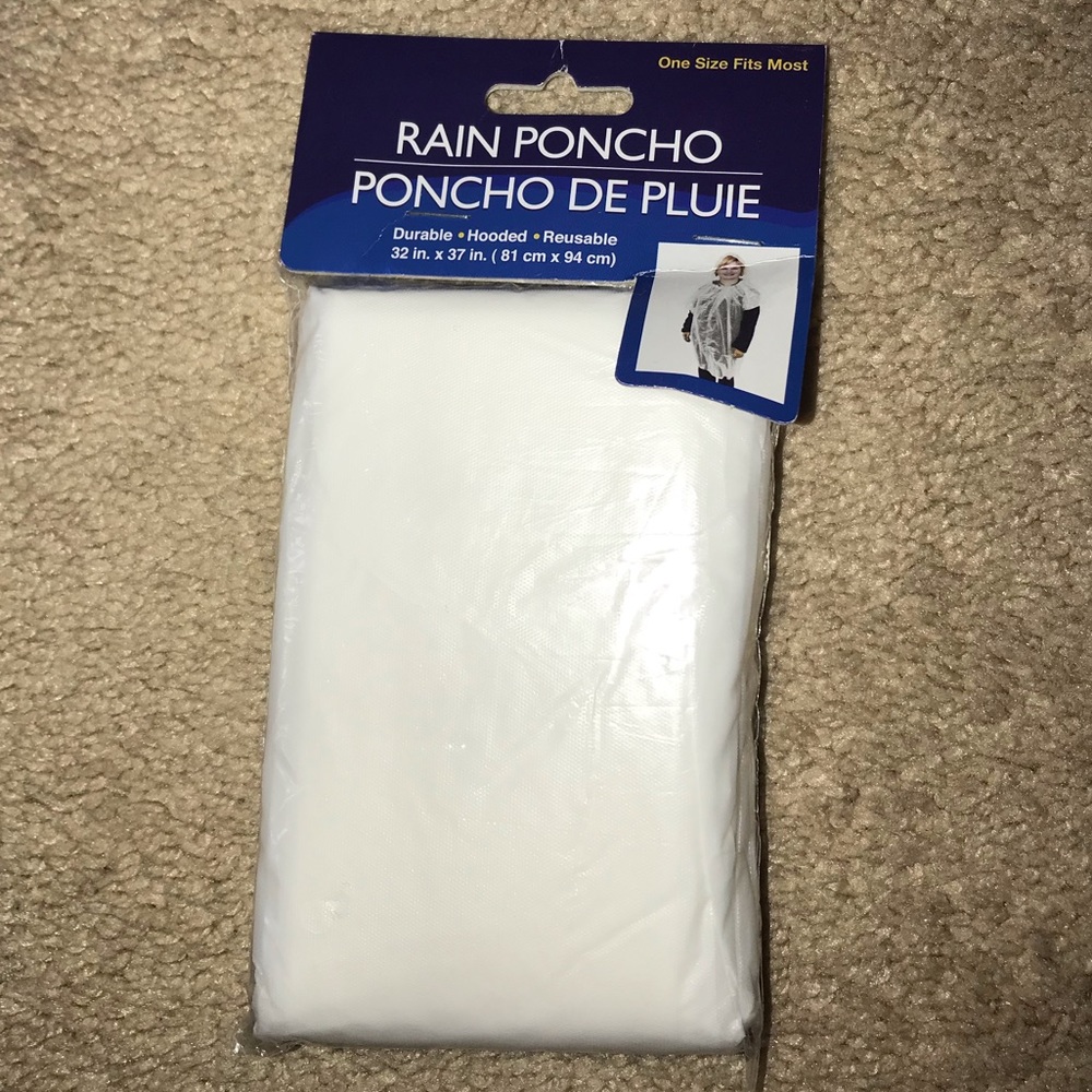 brand new reusable rain poncho